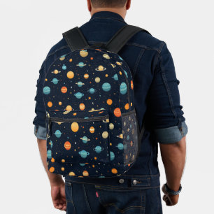 Farbenfrohe Raumplanetenmuster Bedruckter Rucksack