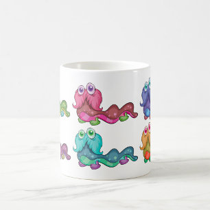 Farbenfrohe Raupen Spaß Whimsical Kaffeetasse