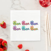 Farbenfrohe Raupen Spaß Whimsical Serviette