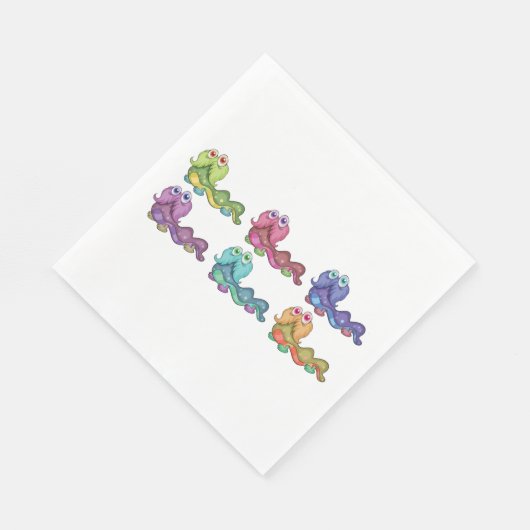 Farbenfrohe Raupen Spaß Whimsical Serviette (Ecke)