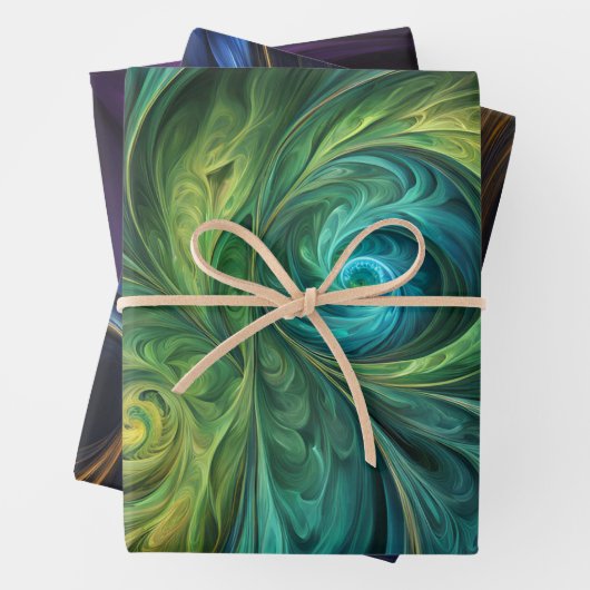 Farbenfrohe, rauschende Muster - Umschlagpapier Geschenkpapier Set (Beispiel)