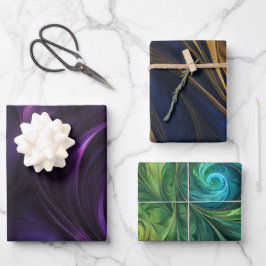 Farbenfrohe, rauschende Muster - Umschlagpapier Geschenkpapier Set