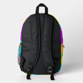 Farbenfrohe Raute Muster Bedruckter Rucksack (Rückseite)