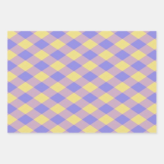 Farbenfrohe Raute Muster Geschenkpapier Set (Vorderseite 3)