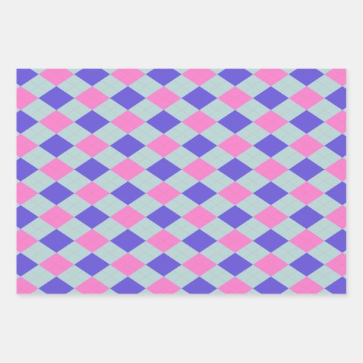 Farbenfrohe Raute Muster Geschenkpapier Set (Vorderseite 2)