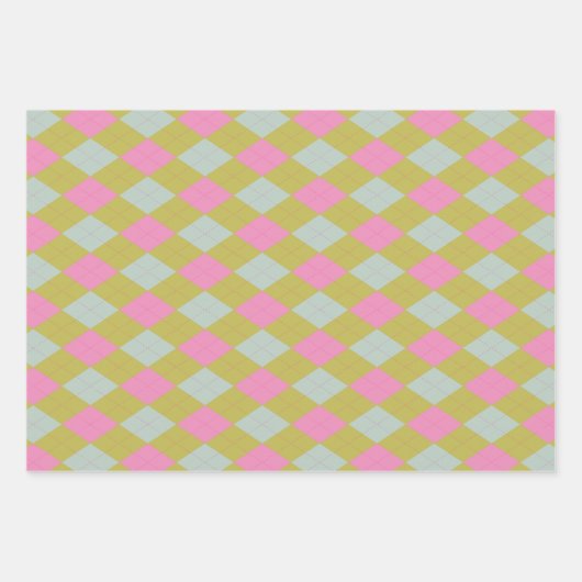 Farbenfrohe Raute Muster Geschenkpapier Set (Vorderseite)