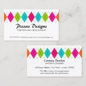 Farbenfrohe Raute Visitenkarte (Vorne/Hinten)