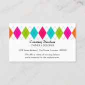 Farbenfrohe Raute Visitenkarte (Rückseite)