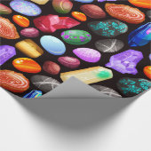 Farbenfrohe realistische Felsen und Kristallmuster Geschenkpapier (Ecke)