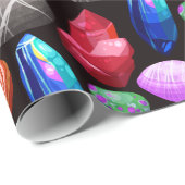 Farbenfrohe realistische Felsen und Kristallmuster Geschenkpapier (Rolleneckpunkt)