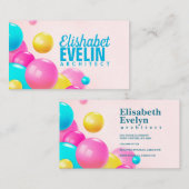 Farbenfrohe realistische, fließende Glanzkugeln Visitenkarte (Vorne/Hinten)