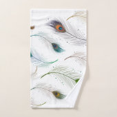 Farbenfrohe realistische Vogelfedern Badhandtuch Set (Handtuch)