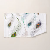 Farbenfrohe realistische Vogelfedern Badhandtuch Set (Handtuch)