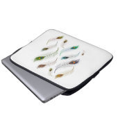 Farbenfrohe realistische Vogelfedern Laptopschutzhülle (Vorne Knopf)