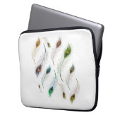 Farbenfrohe realistische Vogelfedern Laptopschutzhülle (Vorderseite Links)