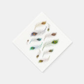 Farbenfrohe realistische Vogelfedern Serviette (Ecke)