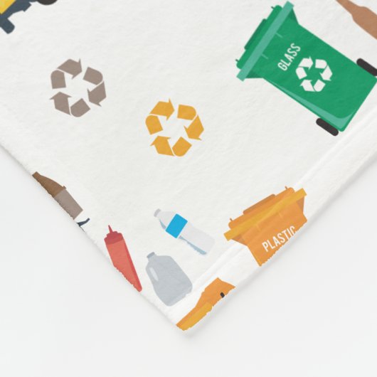 Farbenfrohe Recycelnd Garbage Trucks & Bins Fleecedecke (Ecke)