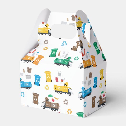 Farbenfrohe Recycelnd Garbage Trucks & Bins Geschenkschachtel (Vorderseite)