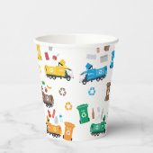 Farbenfrohe Recycelnd Garbage Trucks & Bins Pappbecher (Links)
