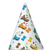 Farbenfrohe Recycelnd Garbage Trucks & Bins Partyhütchen (Rechts)