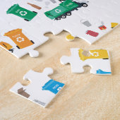 Farbenfrohe Recycelnd Garbage Trucks & Bins Puzzle (Seite)