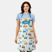 Farbenfrohe Recycelnd Garbage Trucks & Bins Schürze (Getragen)