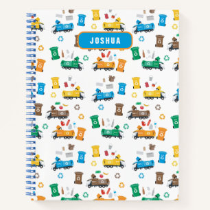 Farbenfrohe Recycelnd Müllwagen Bins Sketchbook Notizblock