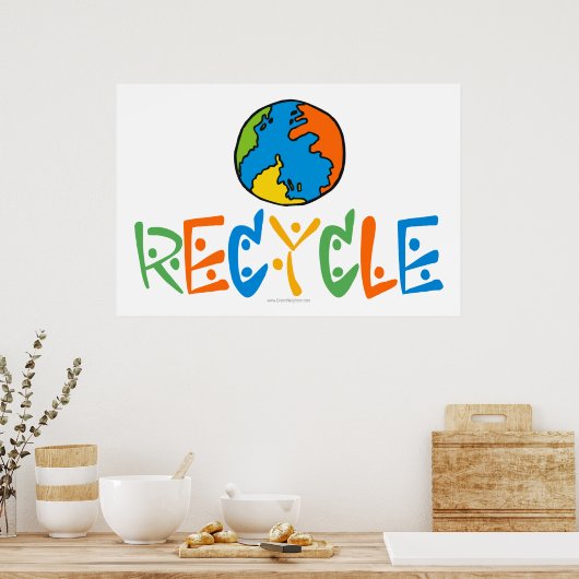 Farbenfrohe Recycle Poster (Küche)