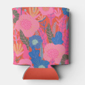 Farbenfrohe Red Boho Floral Custom Brautparty Dosenkühler (Rückseite)