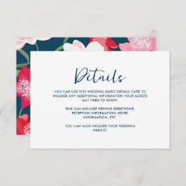 Farbenfrohe Red Floral Wedding Guest Detail Blau