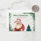 Farbenfrohe Red & Green Frohe Weihnachtskarte Mitteilungskarte (Vorderseite/Rückseite Beispiel)