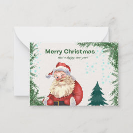 Farbenfrohe Red & Green Frohe Weihnachtskarte Mitteilungskarte