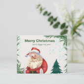 Farbenfrohe Red & Green Frohe Weihnachtskarte Postkarte (Stehend Vorderseite)