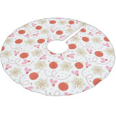 Farbenfrohe Red Retro Weihnachtsgeschmack Polyester Weihnachtsbaumdecke (Schrägansicht)