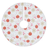 Farbenfrohe Red Retro Weihnachtsgeschmack Polyester Weihnachtsbaumdecke (Vorderseite)