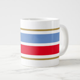 Farbenfrohe Red White Summer Blue Racing Streifen Jumbo-Tasse