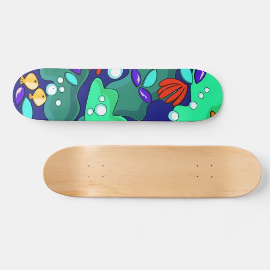 Farbenfrohe Reef Fish Skateboard Deck (Horizontal)