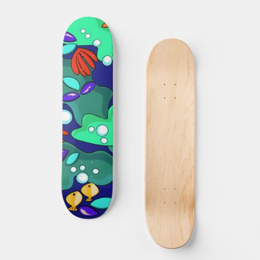 Farbenfrohe Reef Fish Skateboard Deck (Vorderseite)