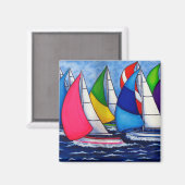 Farbenfrohe Regatta-Magnete Magnet (Vorderseite/Rückseite)