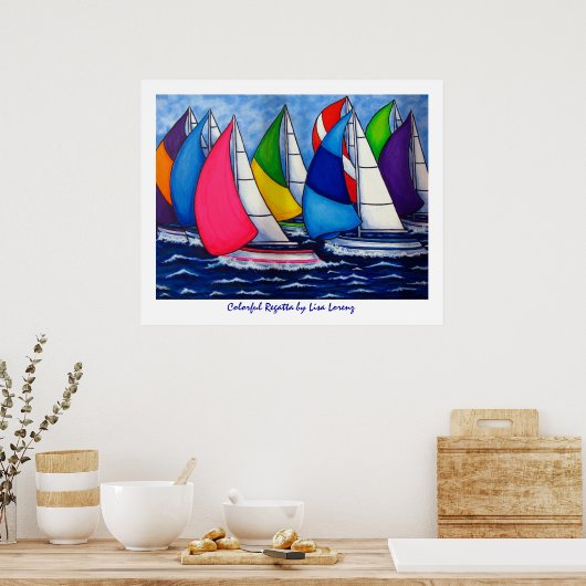 Farbenfrohe Regatta Poster (Küche)