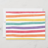 Farbenfrohe Regenbogen 1. Geburtstag Einladungen | (Rückseite)