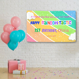 Farbenfrohe Regenbogen 1. Geburtstag Party Banner
