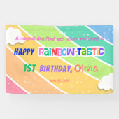 Farbenfrohe Regenbogen 1. Geburtstag Party Banner (Horizontal)