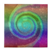 Farbenfrohe Regenbogen Abstrakt Art Swirt Tile Fliese (Vorderseite)