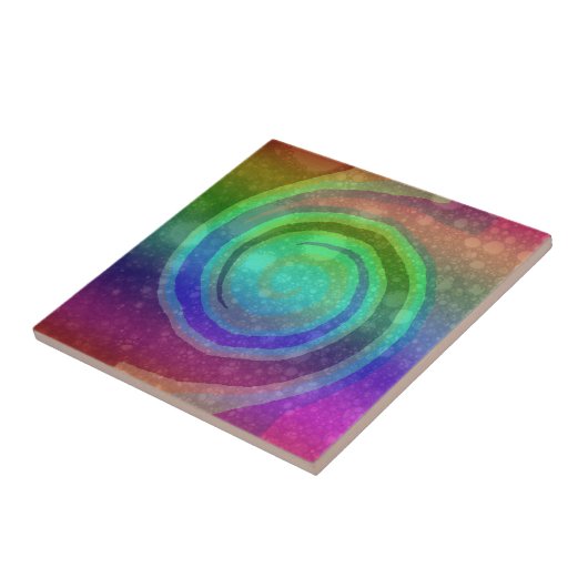 Farbenfrohe Regenbogen Abstrakt Art Swirt Tile Fliese (Seite)