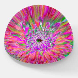 Farbenfrohe Regenbogen Abstrakt dekorative Dahlia  Briefbeschwerer
