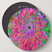 Farbenfrohe Regenbogen Abstrakt dekorative Dahlia Button (Vorne & Hinten)