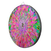 Farbenfrohe Regenbogen Abstrakt dekorative Dahlia  Dartscheibe (Vorderseite rechts)