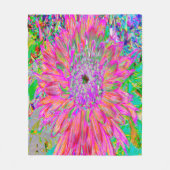 Farbenfrohe Regenbogen Abstrakt dekorative Dahlia  Fleecedecke (Vorderseite)