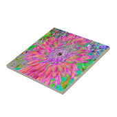 Farbenfrohe Regenbogen Abstrakt dekorative Dahlia  Fliese (Seite)